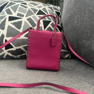 Coach Tote Bag Mini Cassin Crystal Rivet Leather 2Way Diagonal Cliff CE729 B4BH1